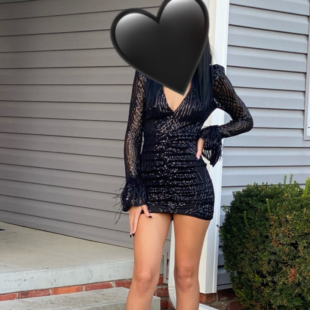 Black long sleeve Windsor Dress